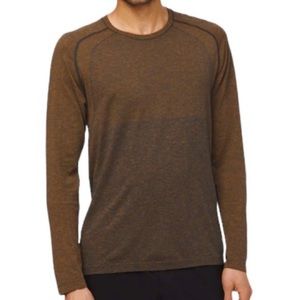 Lululemon Metal Vent Tech Tee Long Sleeve Gold Navy T-Shirt Workout Men’s XXL